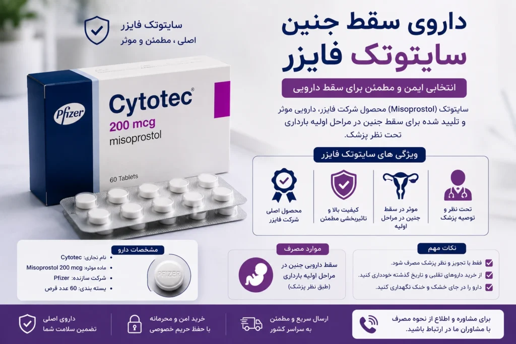 خرید قرص سایتوتک به همراه مشخصات دارو و عوارش و خطرات قرص سقط جنین